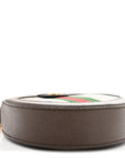 GG Supreme Monogram Web Mini Ophidia Round Shoulder Bag Brown