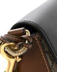 GG Supreme Monogram Web Medium Padlock Messenger Shoulder Bag Black