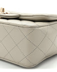 Lambskin Quilted Mini Rectangular Flap Grey