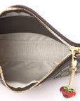 GG Supreme Monogram Textured Dollar Calfskin Web Small Ophidia GG Handbag Beige Ebony New Acero