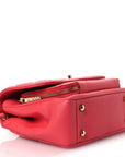Caviar Quilted Small Business Affinity Flap Dark Pink