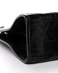 Crinkled Calfskin Matelasse Monogram Medium Niki Shopper Tote Black