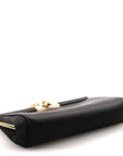 Satin Small Marlene Chain Clutch Black