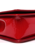 Patent Calfskin New Medium Plexiglass Boy Flap Red