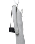Lambskin Quilted Mini Rectangular Flap Black