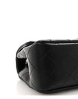 Lambskin Quilted Mini Rectangular Flap Black
