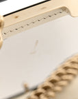 Patent Calfskin Boy Minaudiere White