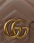 Calfskin Matelasse Super Mini GG Marmont Shoulder Bag Porcelain Rose