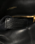 Lambskin Quilted Small Loulou Puffer Monogram Chain Satchel Black