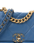 Lambskin Quilted Medium CHNL 19 Flap Blue