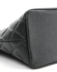 Caviar Quilted Medallion Tote Black