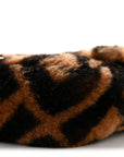 Shearling Vitello Dolce Macro FF 1974 Mini Baguette Tobacco Black