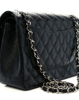 Caviar Quilted Jumbo Double Flap Black