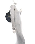 Denim Quilted Mini CHNL 25 Handbag Dark Blue
