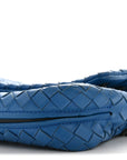 Nappa Intrecciato Small Chain Crossbody Blue