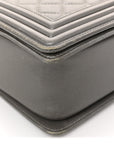 Metallic Lambskin Stingray Quilted Medium Boy Flap Silver