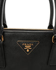 Saffiano Small Galleria Double Zip Tote Black