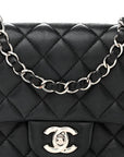 Lambskin Quilted Mini Square Flap Black