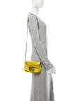Cuoio Roma Sellerissima Nappa Sintetica Tape Stitch Mini Baguette Acid Yellow