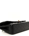 Lambskin Quilted Medium Double Flap Black