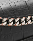 Calfskin Crocodile Embossed Medium Monogram Sunset Black