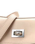 Natural Smooth Calfskin Small Rodeo Top Handle Handbag Almond