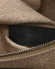 Linen Calfskin Small Rive Gauche Tote Greggio Natural