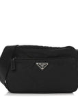 Tessuto Nylon Triangle Shoulder Bag Black