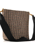 Tweed Small Sangle Bucket Bag Beige