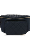 Caviar Quilted Business Affinity Waist Belt Bag Navy
