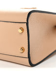 Grainy Calfskin Virtus Top Handle Tote Beige