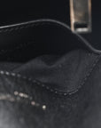 Sheepskin Matelasse Chevron Monogram Medium College Bag Black