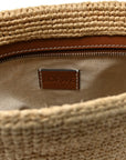 Calfskin Raffia Paulas Ibiza Pochette Bag Natural Tan