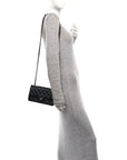 Lambskin Quilted Mini Rectangular Flap Black
