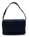 Denim Nappa Intrecciato Padded Messenger Abyss Indigo