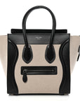 Textile Smooth Calfskin Micro Bi-Color Luggage Natural