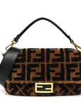 Shearling Vitello Dolce Macro FF 1974 Baguette Tobacco Black