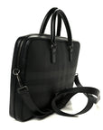 London Check Ainsworth Briefcase Dark Charcoal