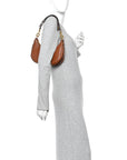 Smooth Calfskin Medium Strap Ava Shoulder Bag Tan