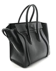 Drummed Calfskin Micro Luggage Black