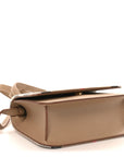 Grained Calfskin House Check Small Madison Shoulder Bag Chestnut Beige