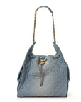 Washed Denim Quilted Medium CHNL 25 Handbag Blue