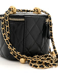 Calfskin Quilted Mini Perfect Fit Vanity Case With Chain Black