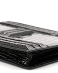 Shiny Porosus Crocodile Lisse Kelly Cadena Clutch Black