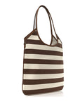 Canvas Calfskin Striped Ivy Cacao Naturale