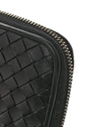 Nappa Intrecciato Zip Around Wallet Black