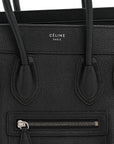 Drummed Calfskin Micro Luggage Black