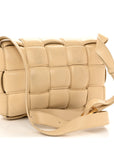 Nappa Maxi Intreccio Padded Cassette Crossbody Bag Porridge