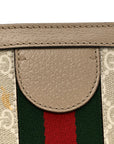 GG Supreme Monogram Textured Dollar Calfskin Web Medium Ophidia Shopping Tote Beige Mystic White Oatmeal