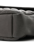 Sheepskin Tri-Quilt Monogram Medium College Bag Coal